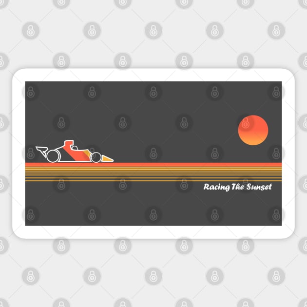 'Racing The Sunset' F1 Landscape Design Sticker by DavidSpeedDesign